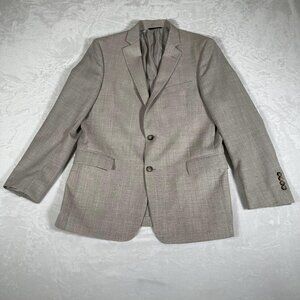 Brooks Brothers Blazer Men Size 42L Beige Regent Fit Casual Wool Blend EUC